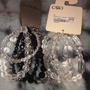 2 plastic crystal stretch bracelets